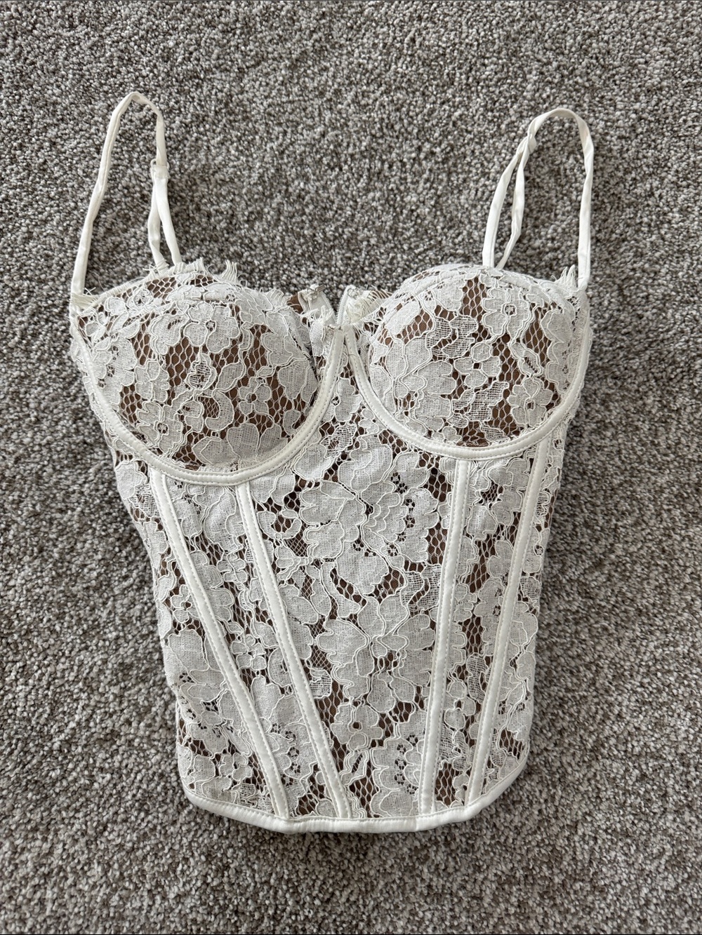 AKIRA Ivory Lace Underwire Bustier Top